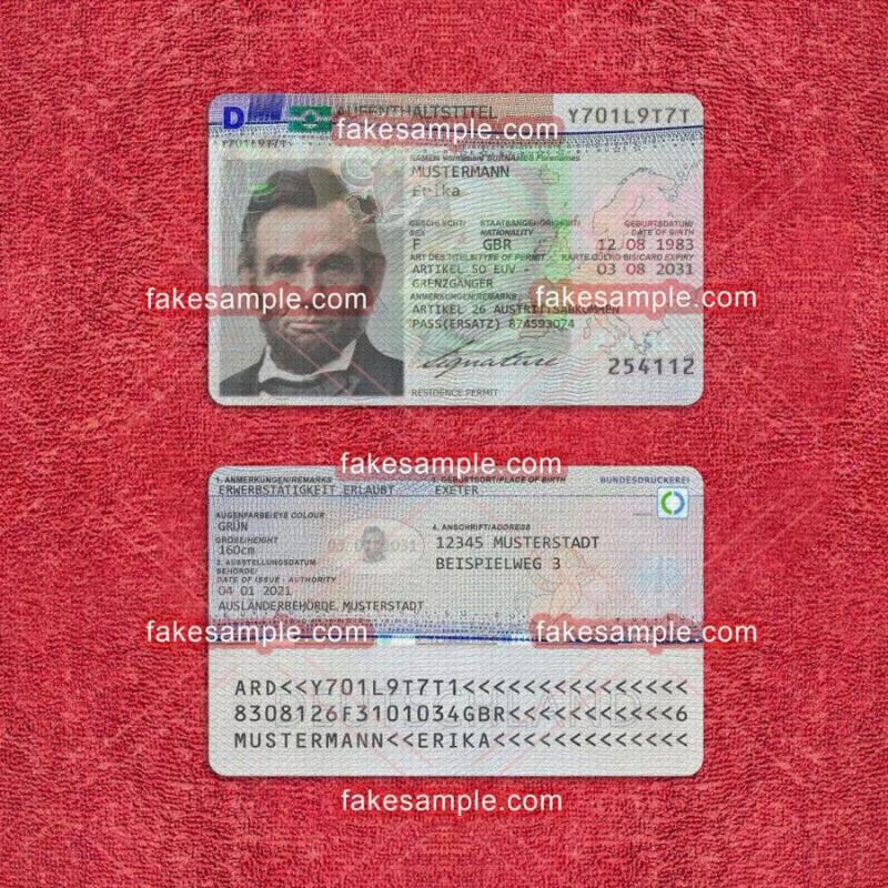 South Korea Residence Card Fake Template